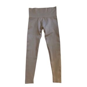 Set Active Tan Taupe Leggings With Rib Detail